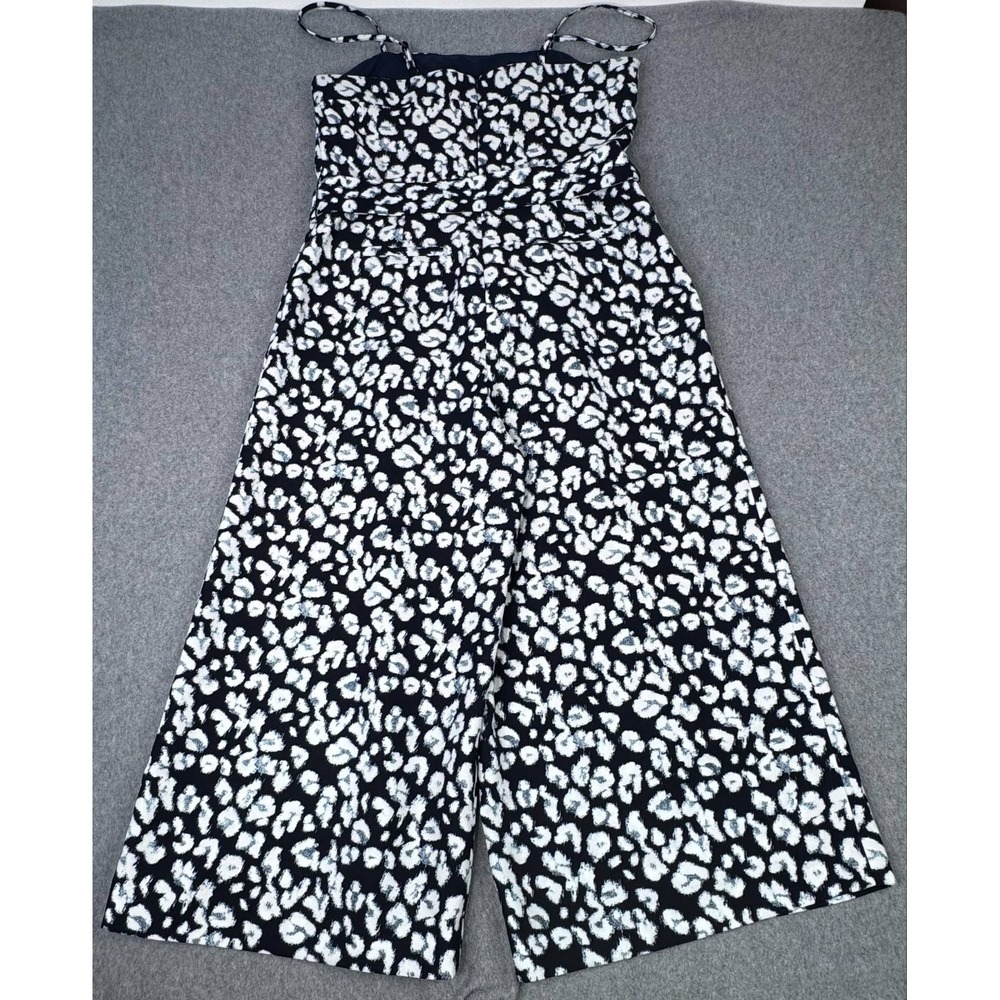 Banana Republic Cropped Wide Leg Jumpsuit Womens Size 4P Square‎ Neck Belted - Picture 5 of 10